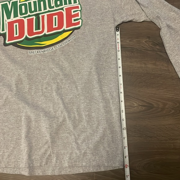 Men’s ‘Mountain Dude’ Breckenridge Colorado Gray Long Sleeve, Size Medium - Picture 5 of 6